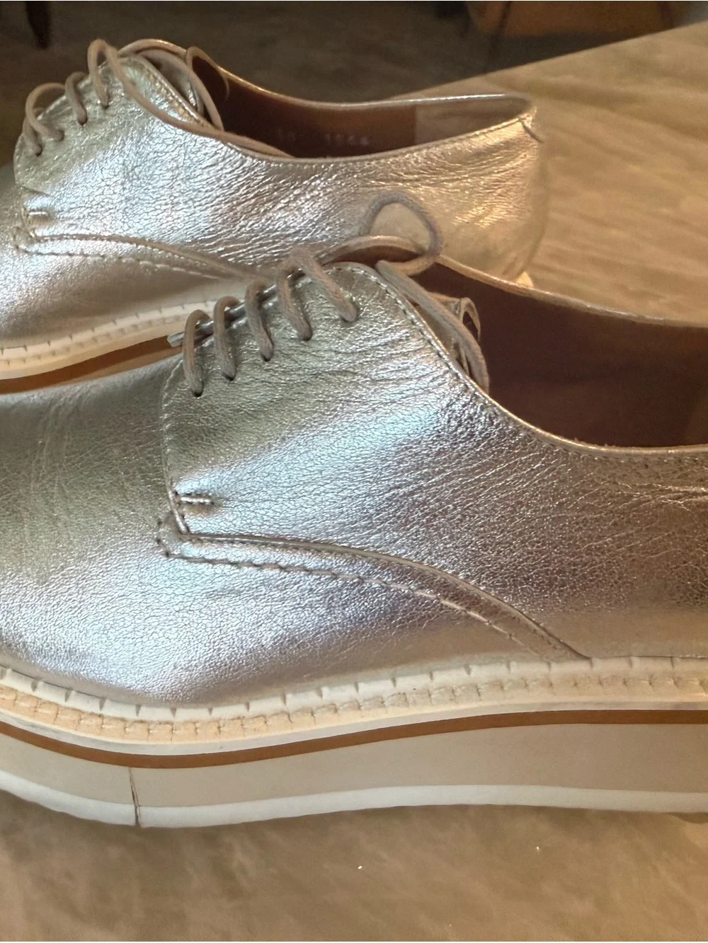 Robert Clergerie Silver Metallic Platform Shoes